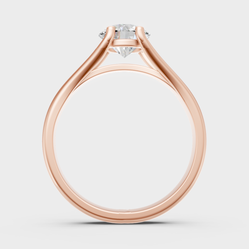 Modern Rose Gold Engagement Ring With A Brilliant Sustainable Diamond