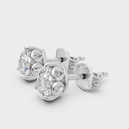 Certified Pear Shape Lab-Grown Diamond Studs In White Gold