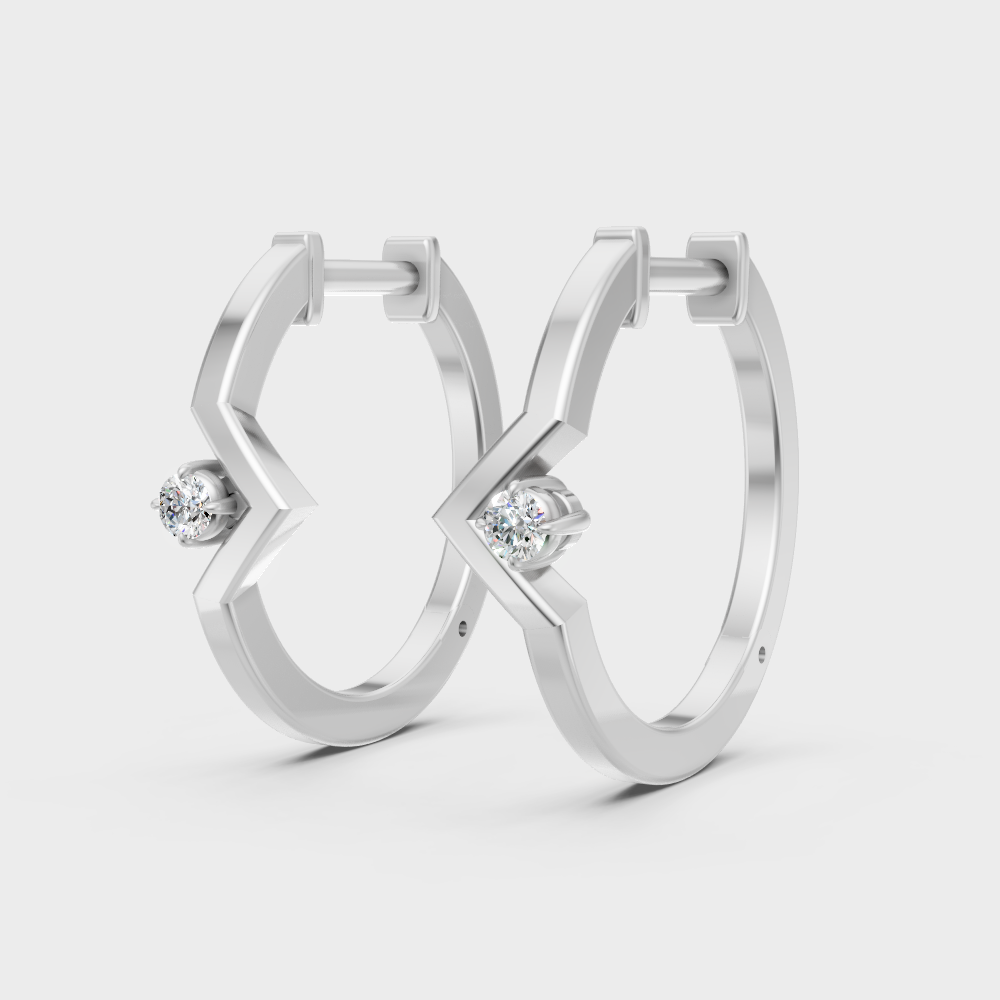Certified Lab Grown Diamond Hoop Earrings In Hallmark White Gold