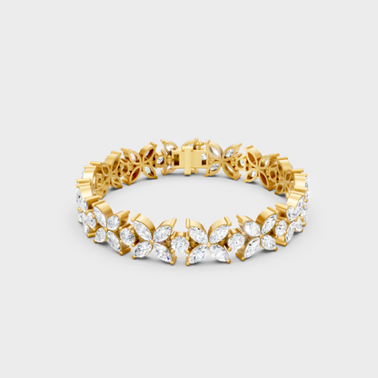 14.05 Ct Marquise & Round Lab-Grown Diamond Bracelet