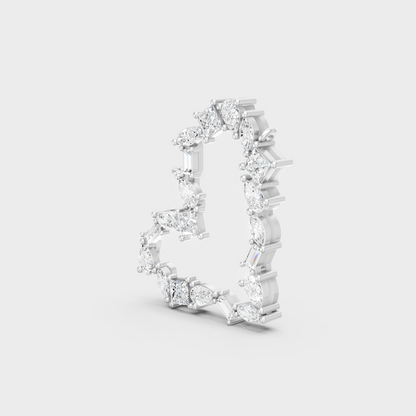 Sleek 18K White Gold Pendant Featuring Pear, Baguette, And Princess Lab Diamonds