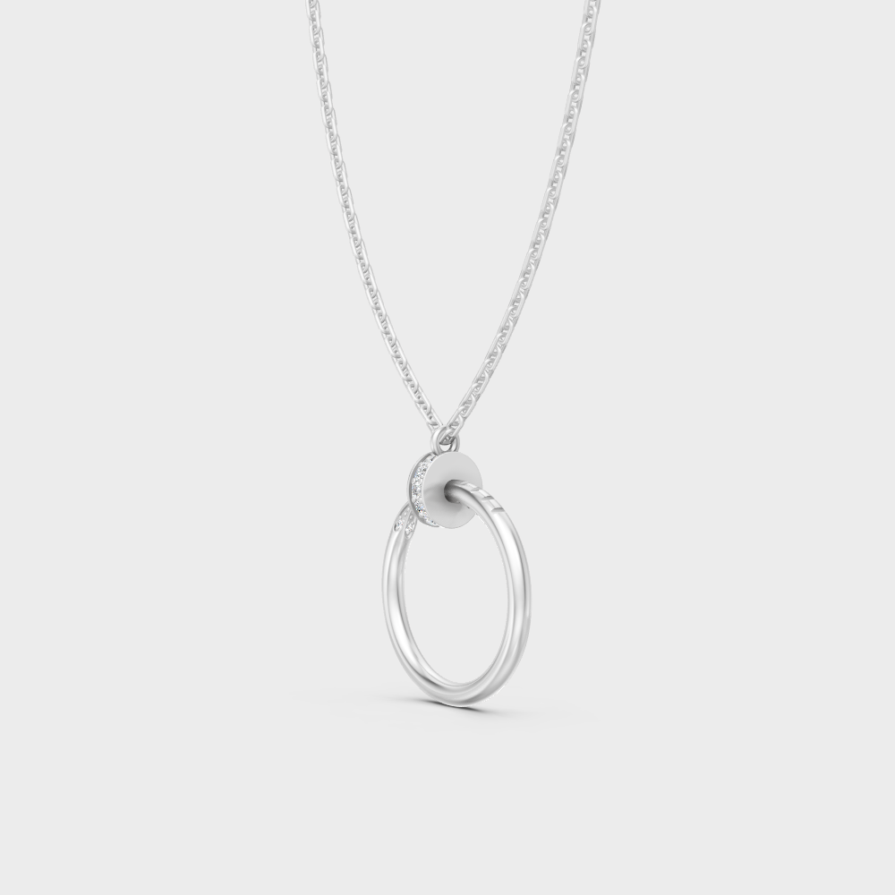  High-Polish 950 Platinum Round-Cut Lab Diamond Pendant For An Everyday Look