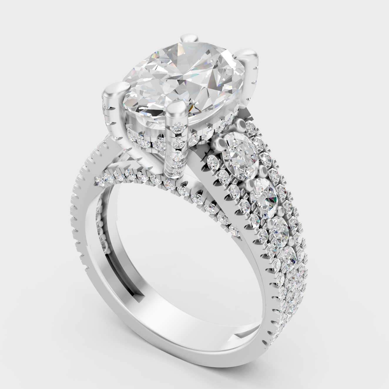 Premium Platinum Oval Diamond Ring Timeless Sophistication