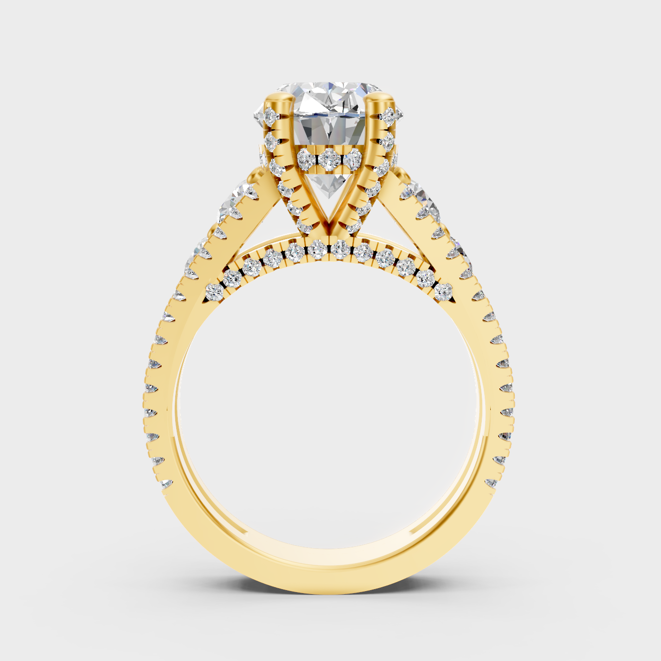 Yellow Gold Oval Statement Ring Luxury Jewelry