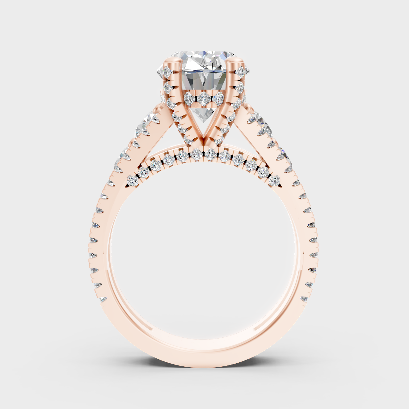Rose Gold Luxury Oval Diamond Jewelry With Accent Sparkle