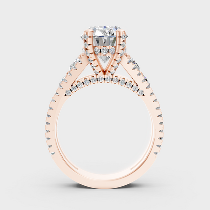 Rose Gold Luxury Oval Diamond Jewelry With Accent Sparkle