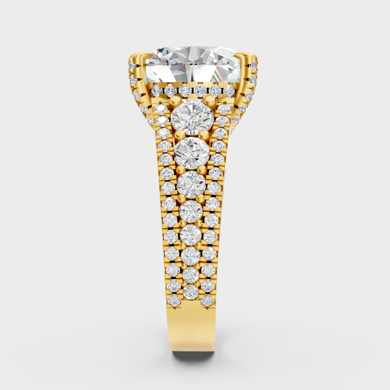 Elegant Oval Diamond Proposal Ring In Yellow Gold