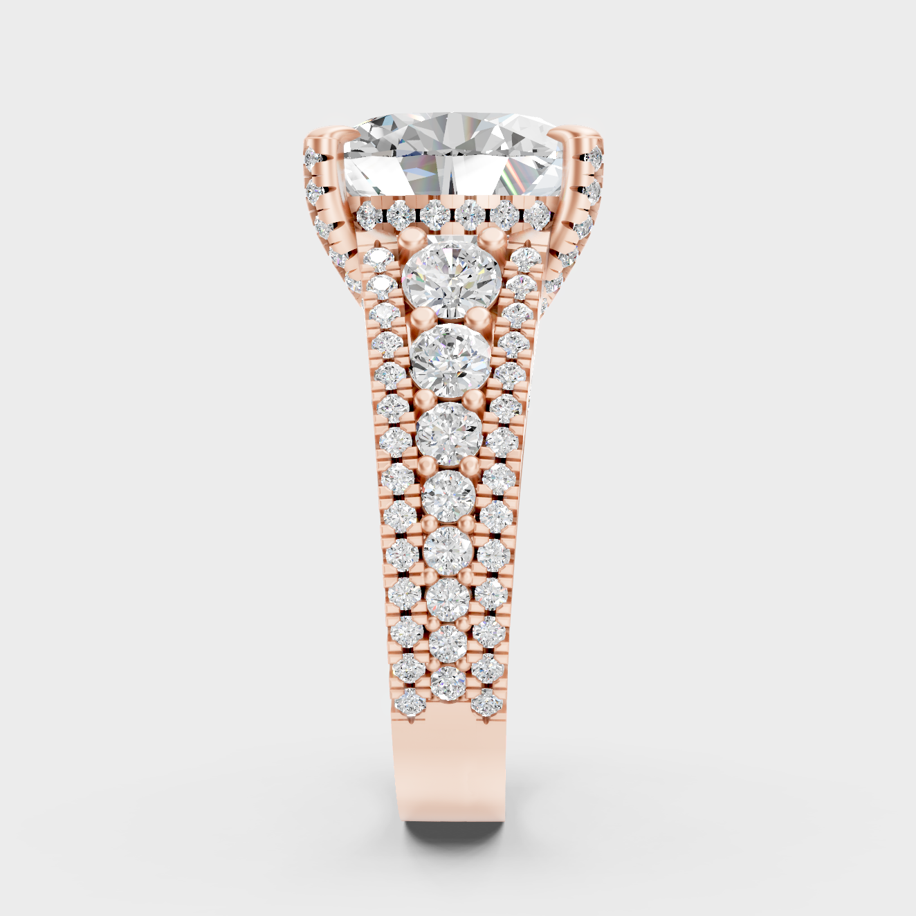Oval Cut Lab Diamond Ring In Rose Gold Elegant Style