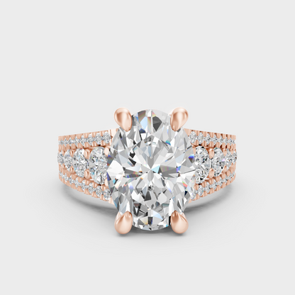 Contemporary Lab Diamond Solitaire Ring In Rose Gold