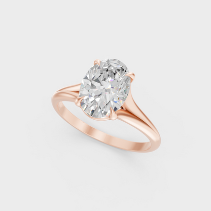 Rose Gold Oval Solitaire Diamond Ring 1 To 5 Ct Premium Lab Grown Jewelry