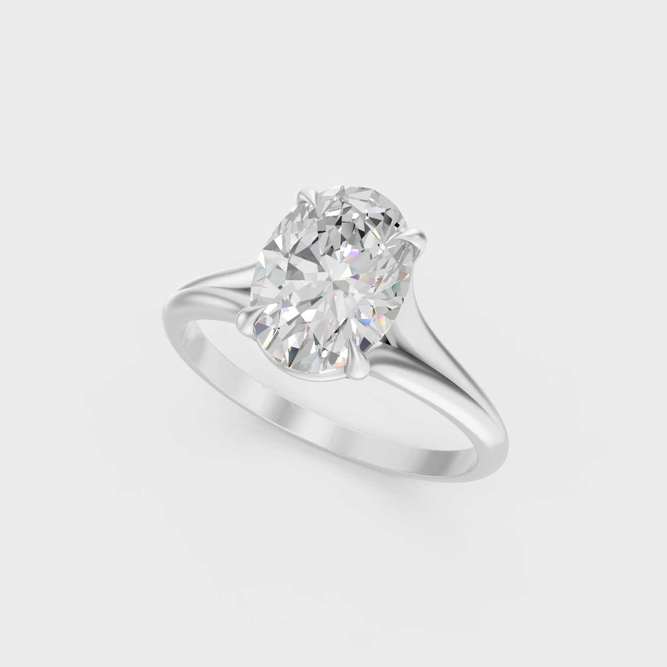 White Gold Oval Diamond Ring 1 To 5 Ct Lab Grown Timeless Style