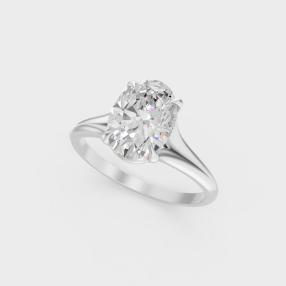 White Gold Oval Diamond Ring 1 To 5 Ct Lab Grown Timeless Style