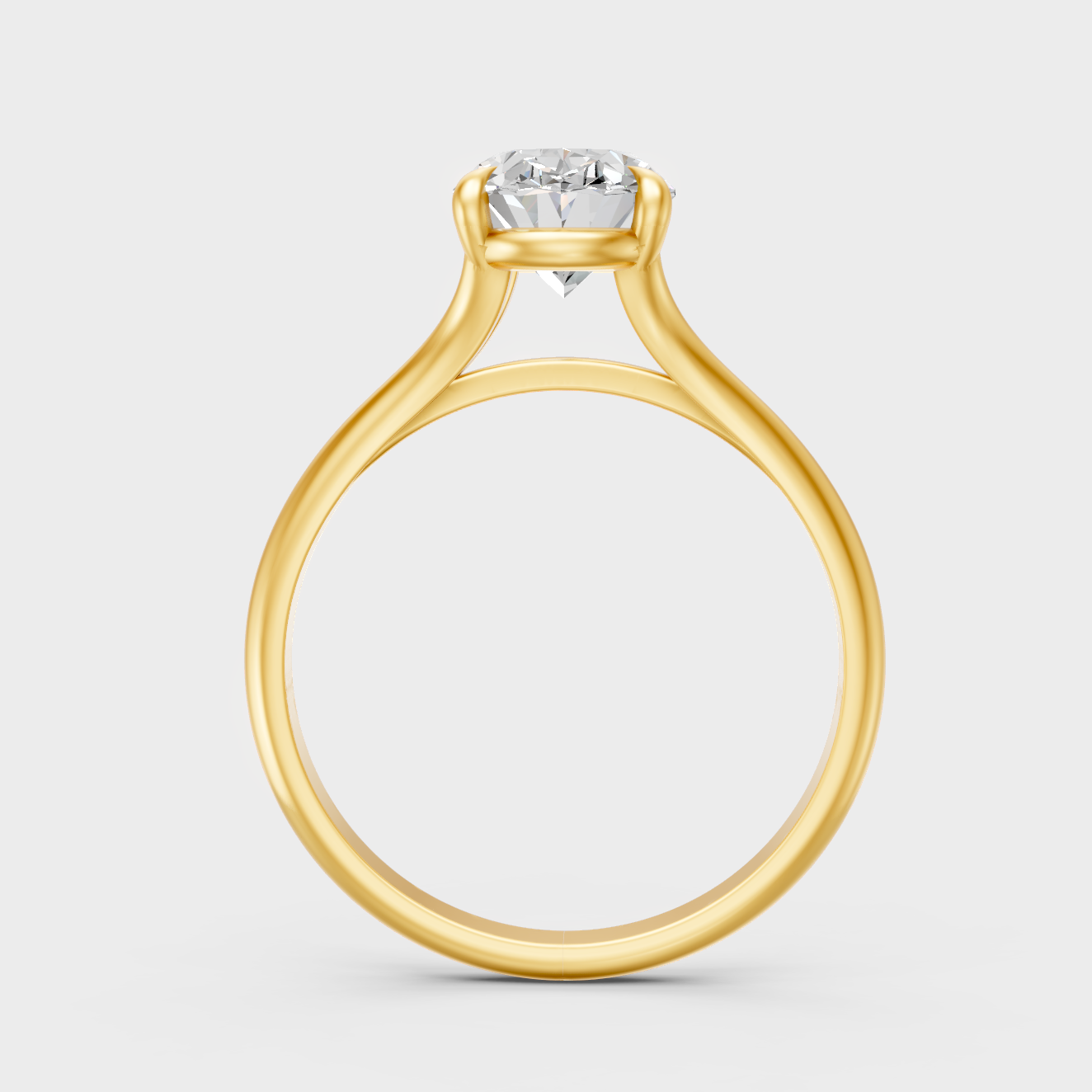 Elegant Yellow Gold Oval Diamond Ring 1 To 5 Ct Designer Jewelry