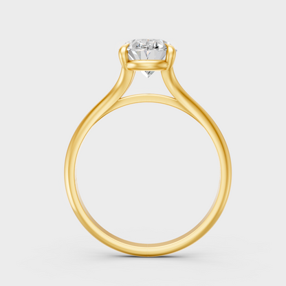 Elegant Yellow Gold Oval Diamond Ring 1 To 5 Ct Designer Jewelry