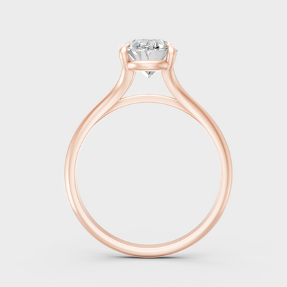 Rose Gold Luxury Oval Diamond Ring 1 To 5 Ct Lab Grown Statement Look
