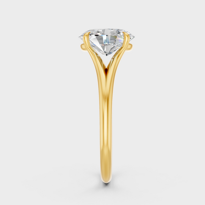 Yellow Gold Lab Grown Oval Diamond Ring 1 To 5 Ct Luxury Proposal Ring