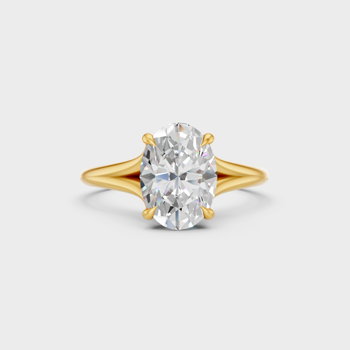 1 To 5 Ct Oval Cut Lab Grown Diamond Ring In Yellow Gold Luxury Jewelry