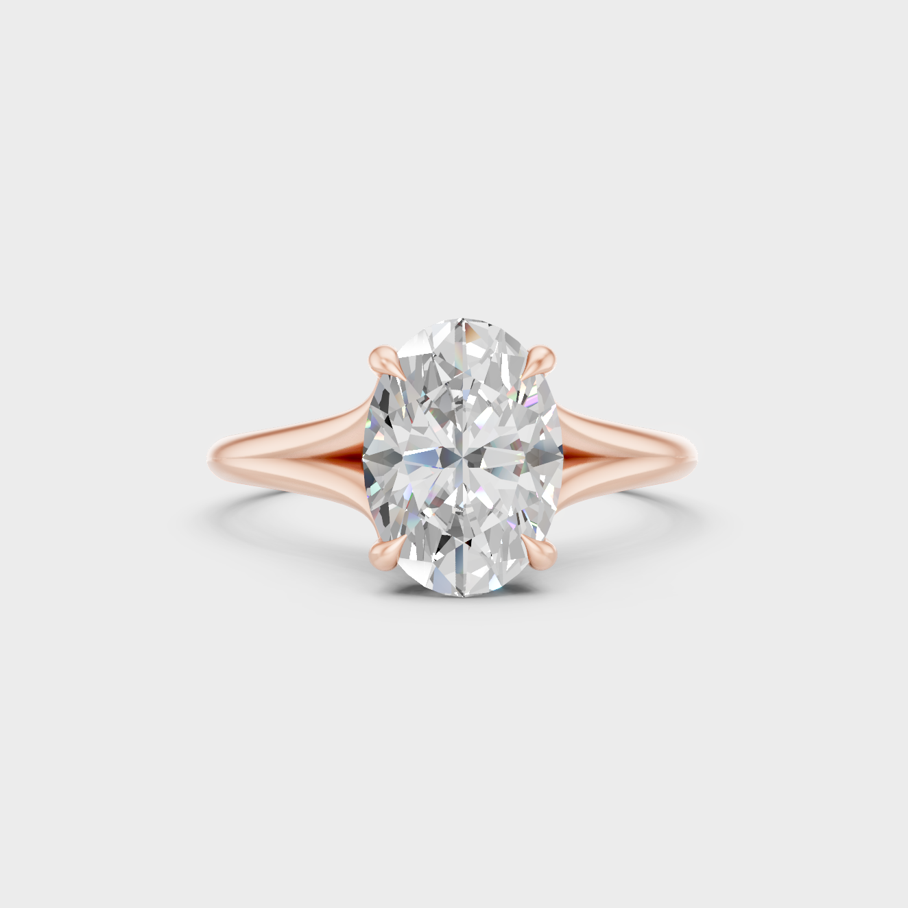 Oval Diamond Ring 1 To 5 Ct Lab Grown In Rose Gold Elegant Style