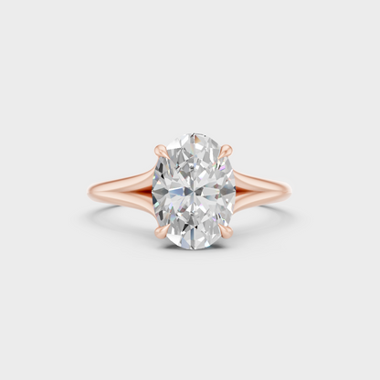 Oval Diamond Ring 1 To 5 Ct Lab Grown In Rose Gold Elegant Style
