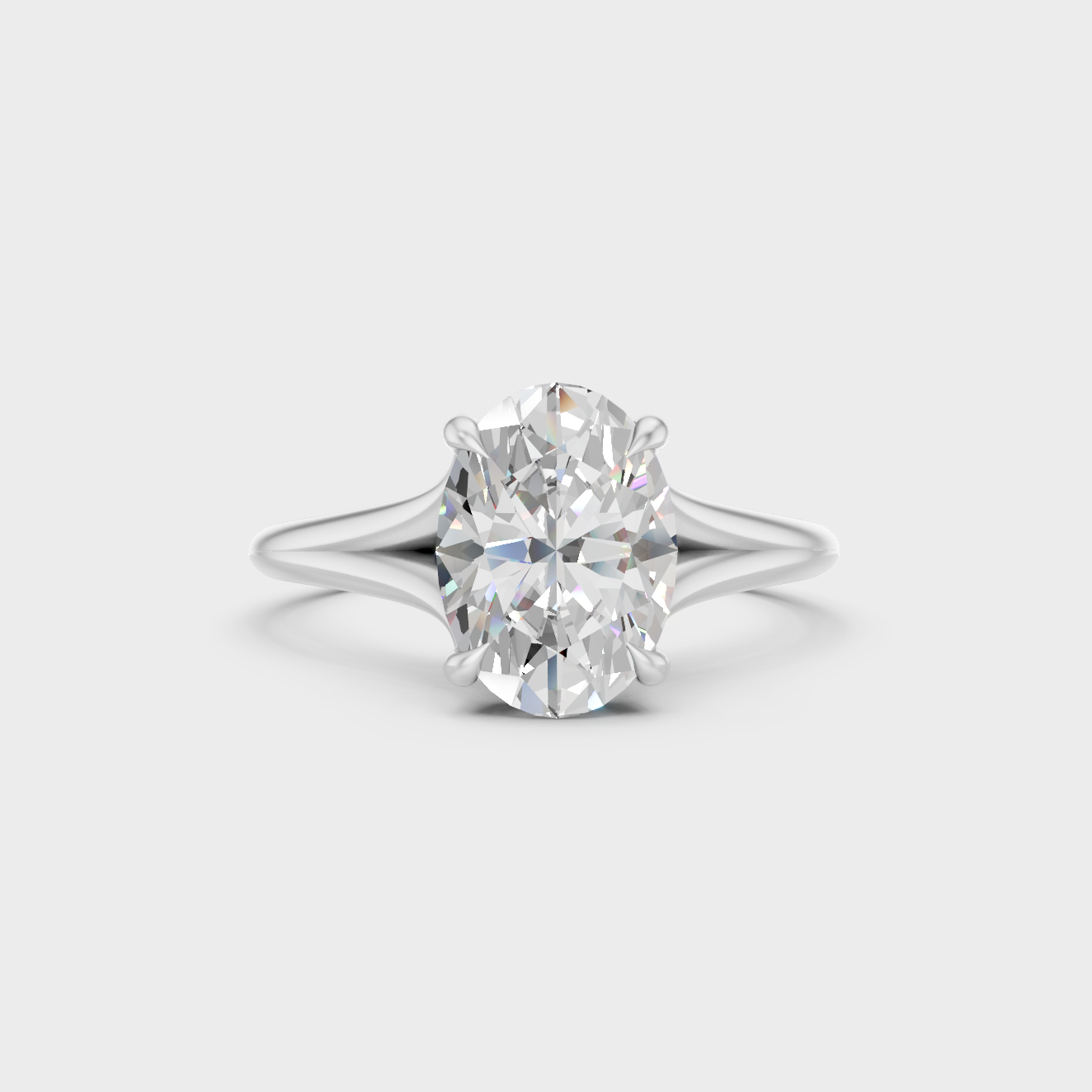 White Gold Oval Diamond Ring 1 To 5 Ct Luxury Lab Grown Diamond
