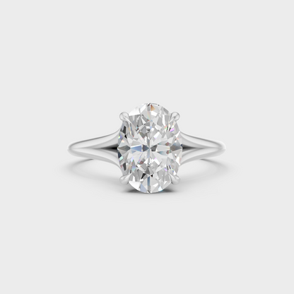 White Gold Oval Diamond Ring 1 To 5 Ct Luxury Lab Grown Diamond