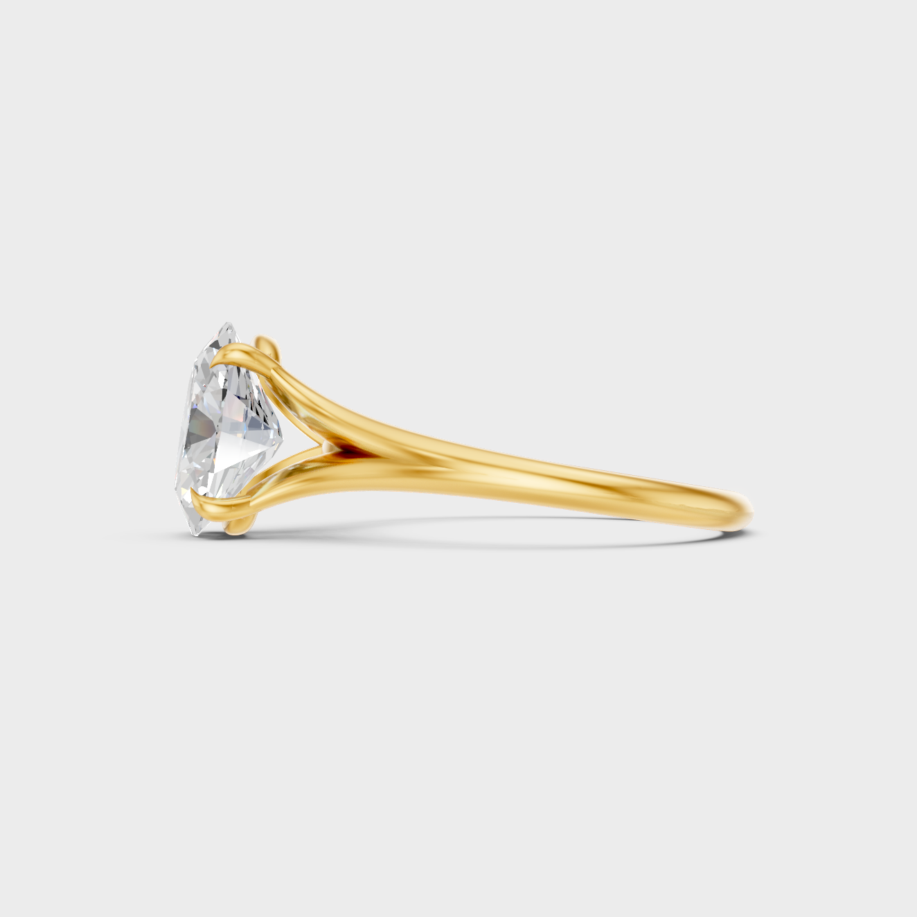 9K 14K 18K Yellow Gold Oval Diamond Ring 1 To 5 Ct Lab Grown Fine Jewelry