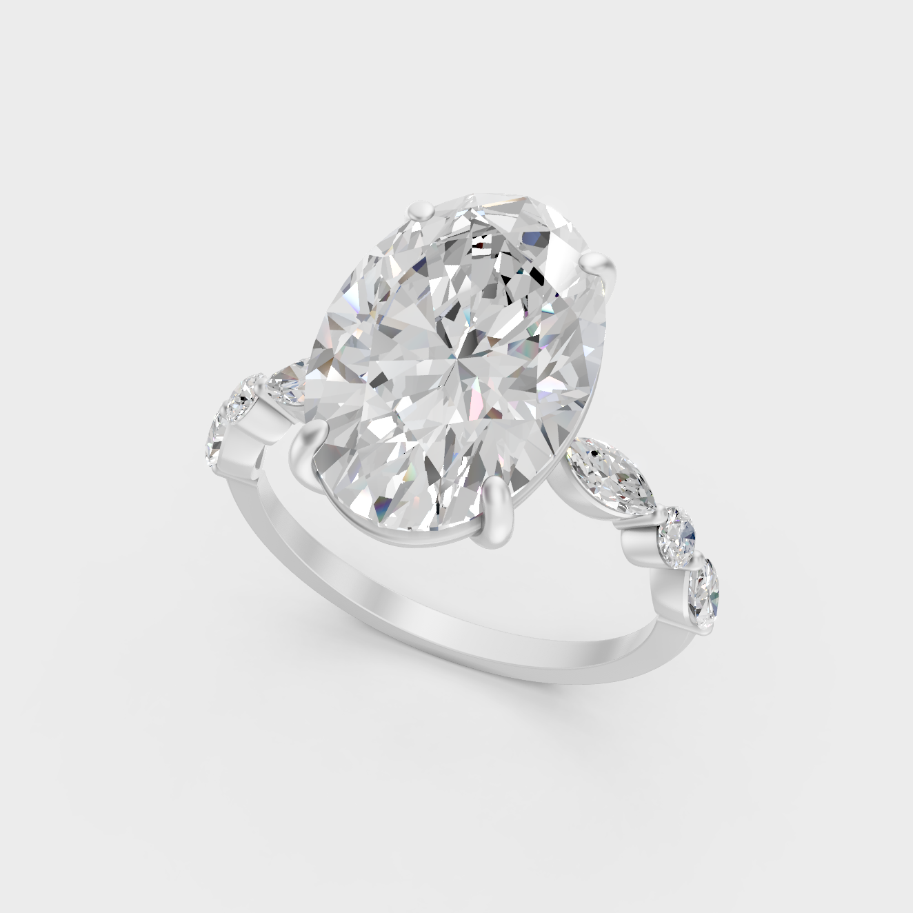 High-durability 4.05 Ct lab-grown diamond engagement ring set in premium 950 platinum.