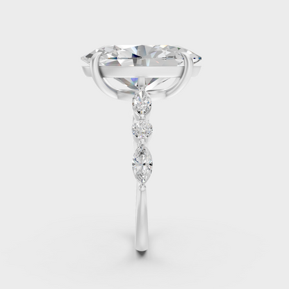 Radiant 4.05 Ct lab-grown diamond solitaire ring set in a modern 9K white gold band.