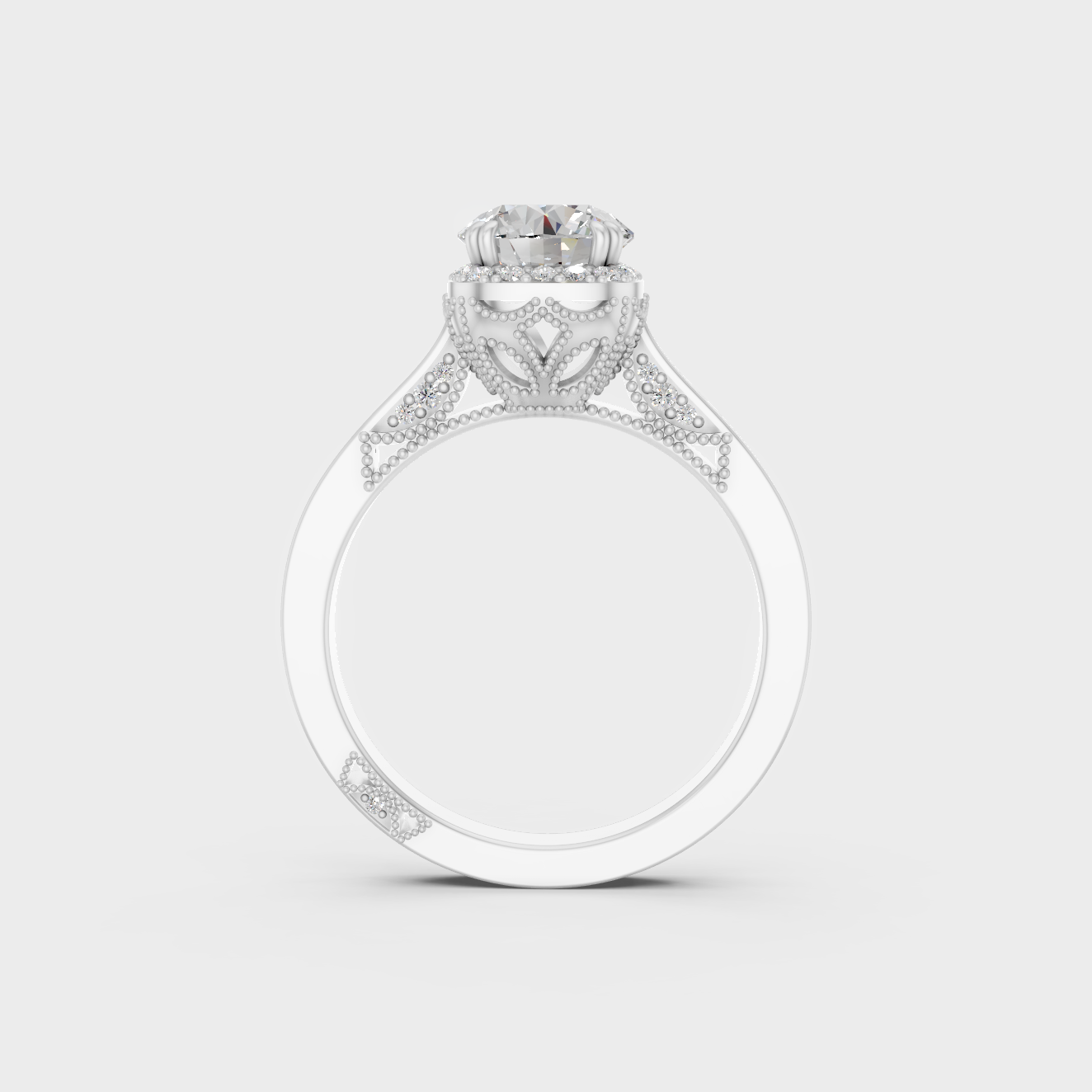 Premium Platinum Round Diamond Ring Set Timeless Sophistication