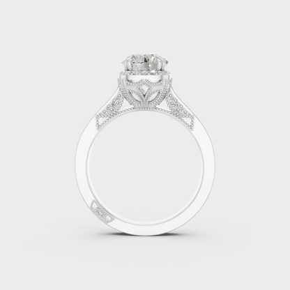 Premium Platinum Round Diamond Ring Set Timeless Sophistication