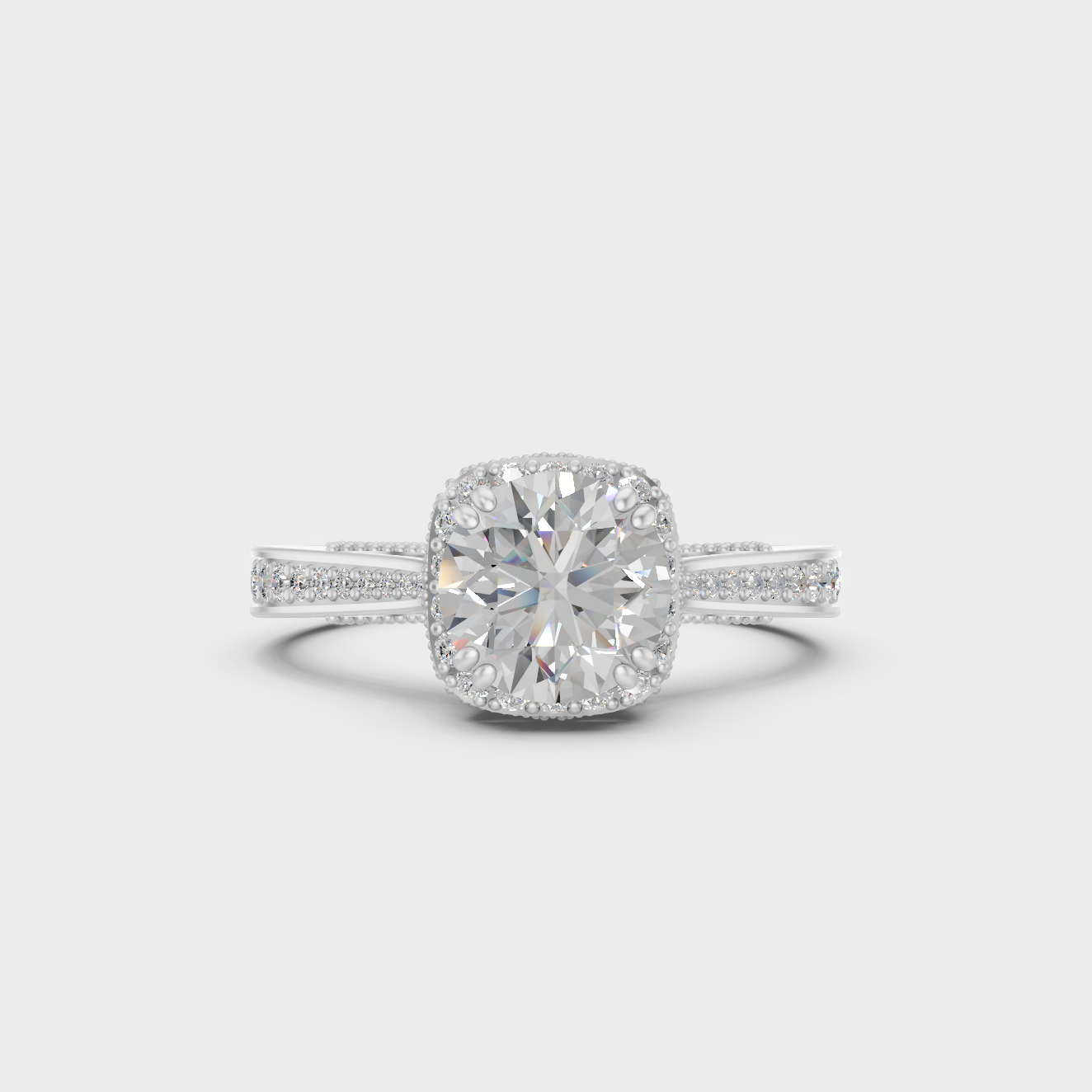 White Gold Round Proposal Ring Set With Brilliant Sparkle
