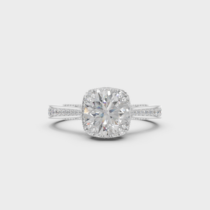 White Gold Round Proposal Ring Set With Brilliant Sparkle