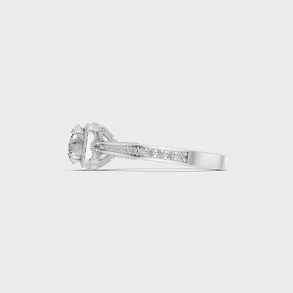 Platinum Fine Jewelry Round Diamond Ring Set For Women