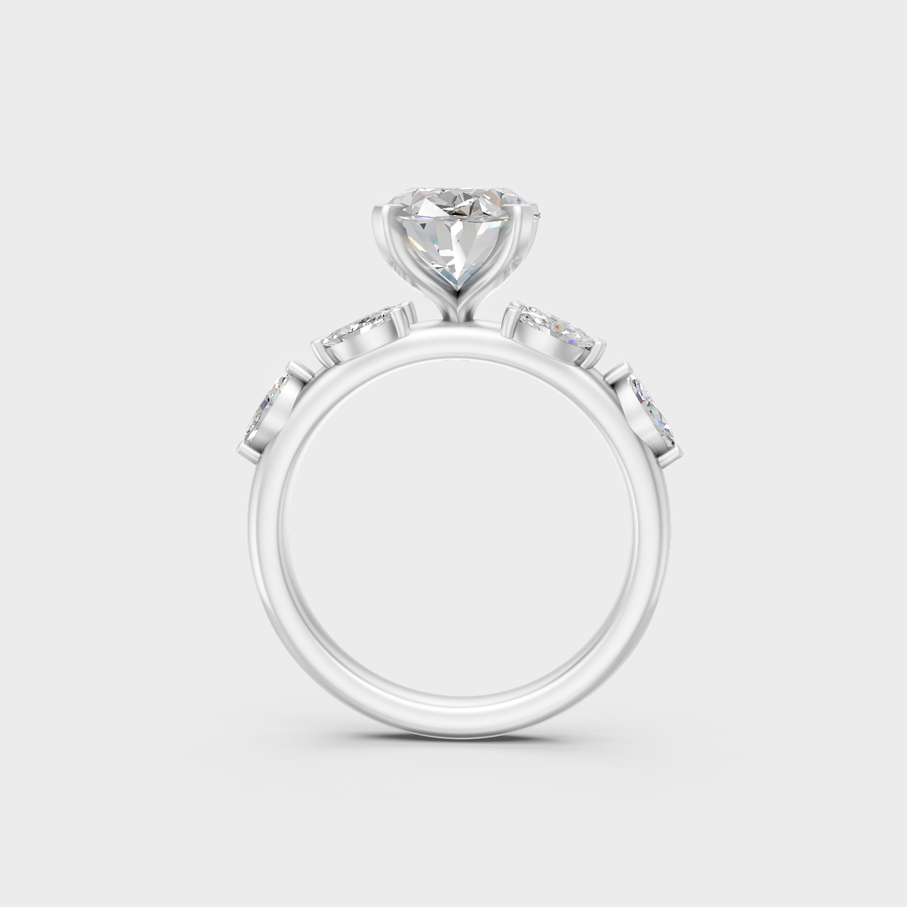 Premium Platinum Oval Diamond Ring Set With Brilliant Sparkle