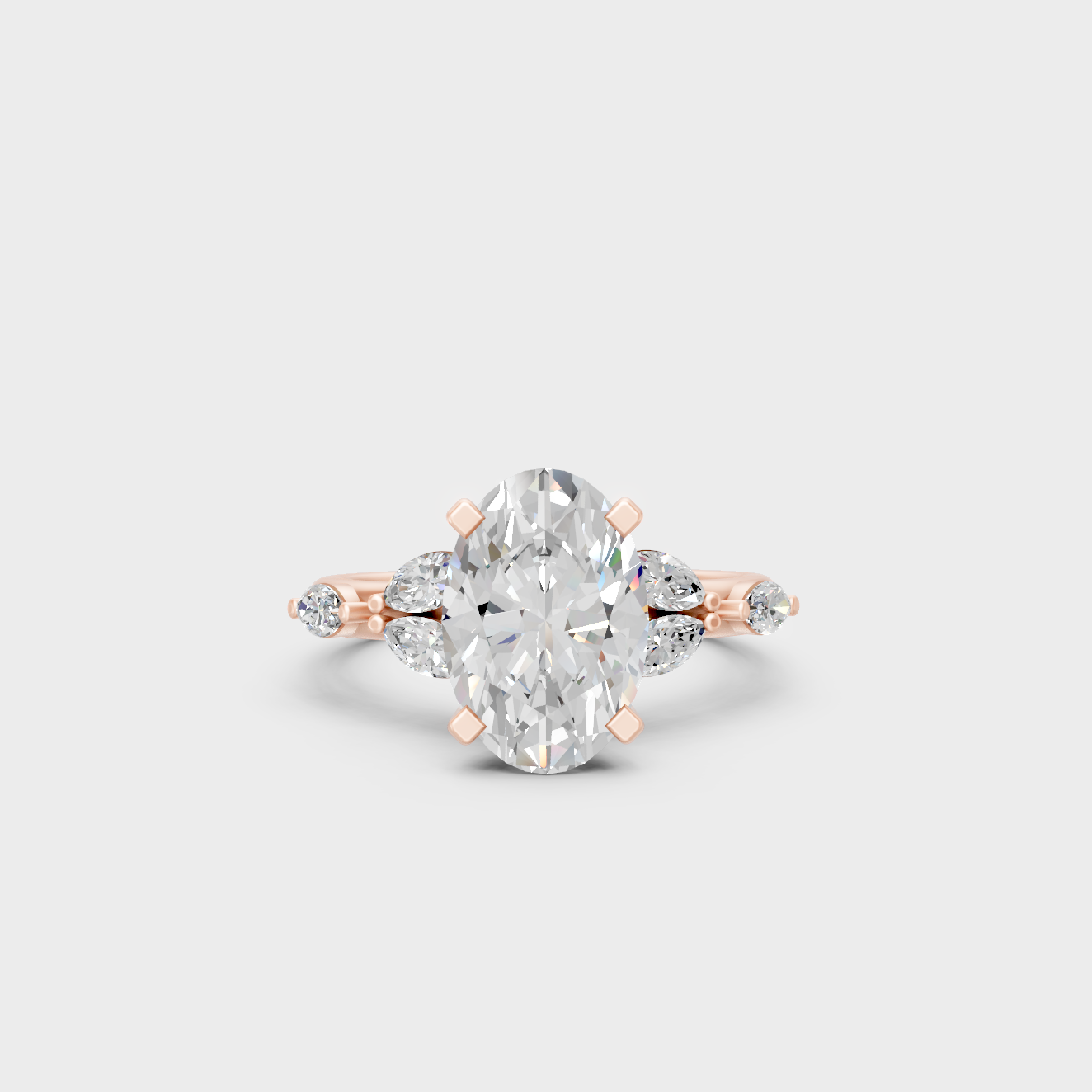 Rose Gold Engagement Ring Set With Ethical Lab Diamonds