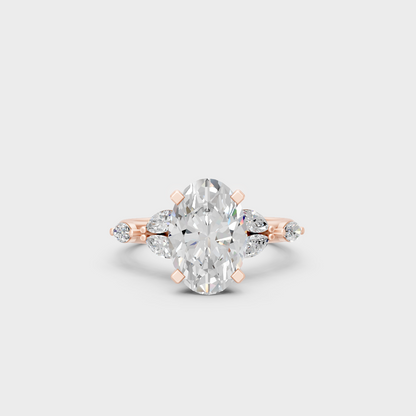 Rose Gold Engagement Ring Set With Ethical Lab Diamonds