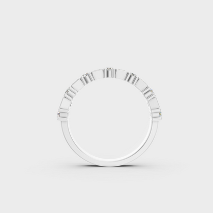 White Gold Diamond Wedding Band With Brilliant Sparkle