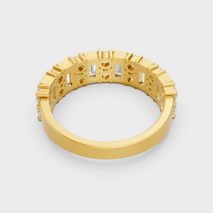 Yellow Gold Round Diamond Wedding Band Luxury Style