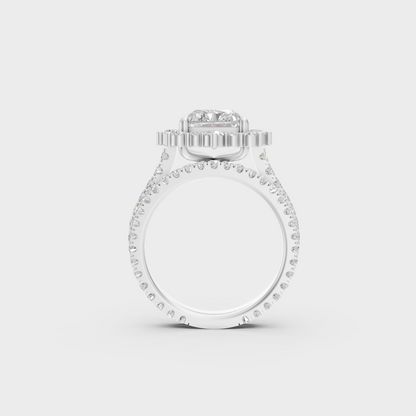 Premium Platinum Radiant Diamond Ring Set Fine Jewelry