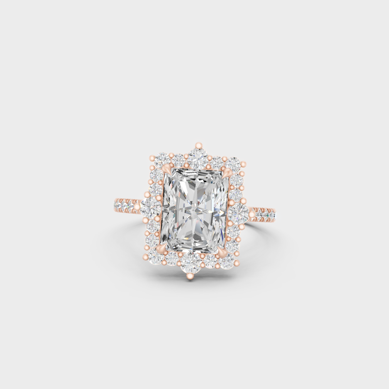 Rose Gold Engagement Ring Set With Ethical Lab Diamonds