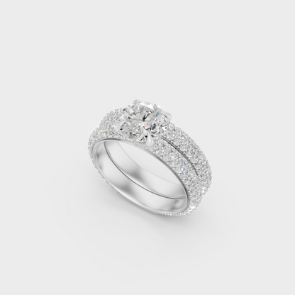 White Gold Round Solitaire Ring Set With Certified Lab Diamonds