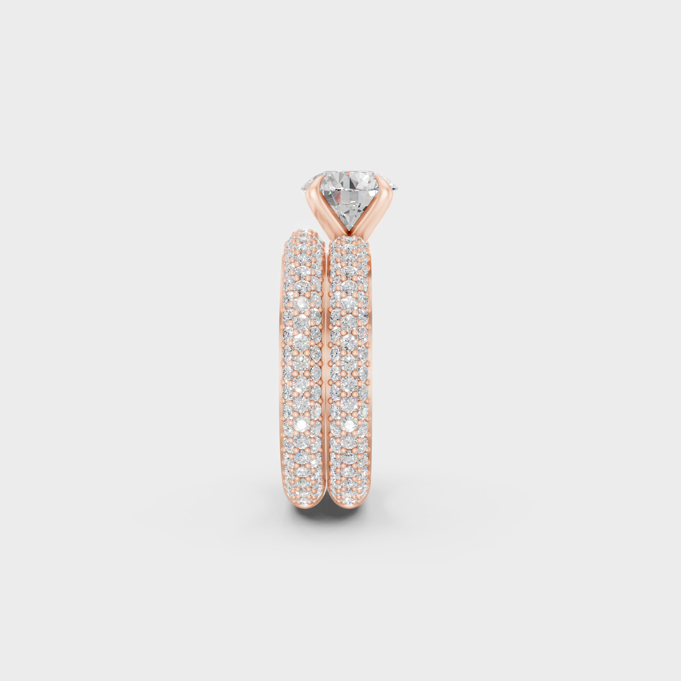 Round Cut Lab Diamond Solitaire Ring Set In Rose Gold Elegant Style