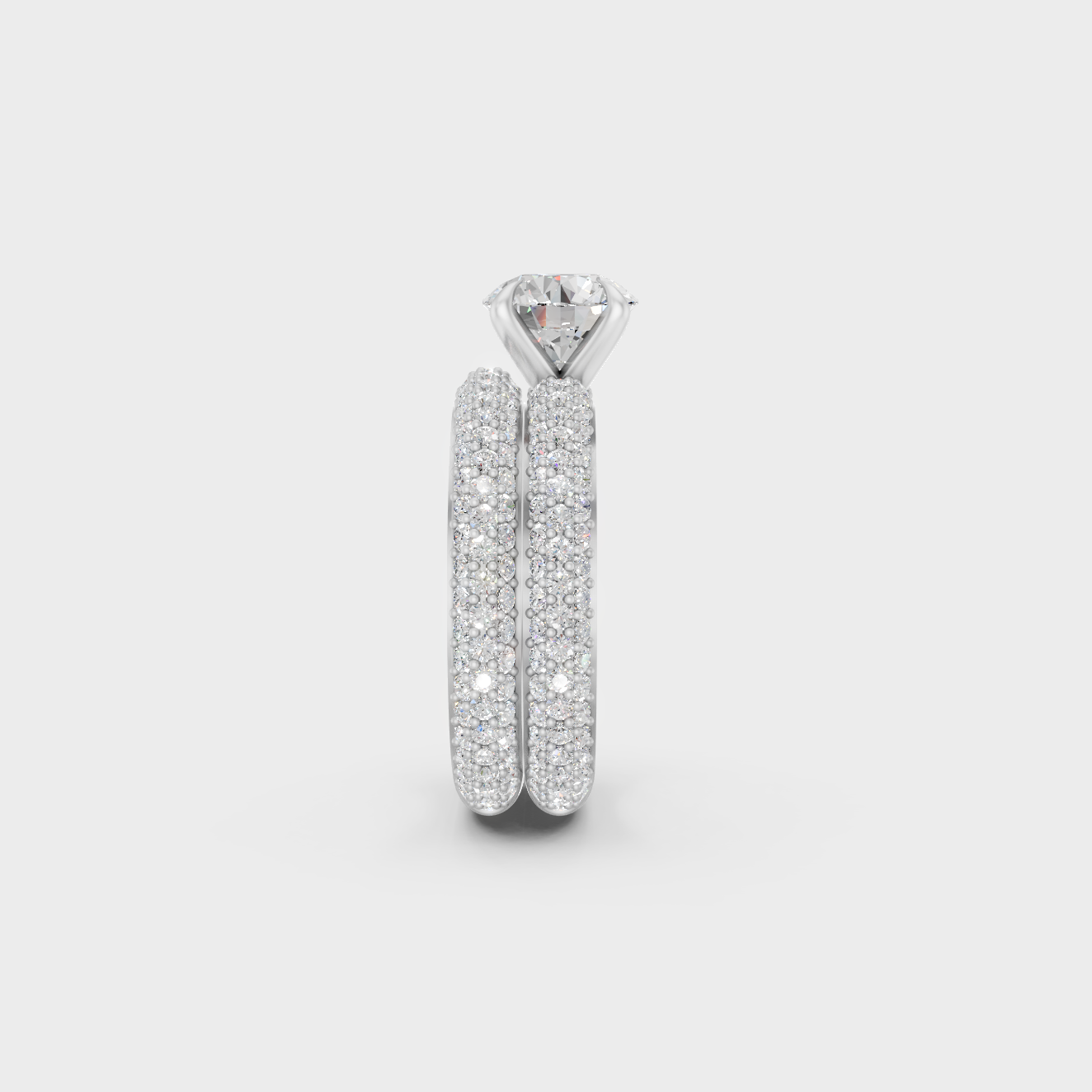 White Gold Certified Round Diamond Ring Set Elegant Style