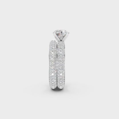 White Gold Certified Round Diamond Ring Set Elegant Style
