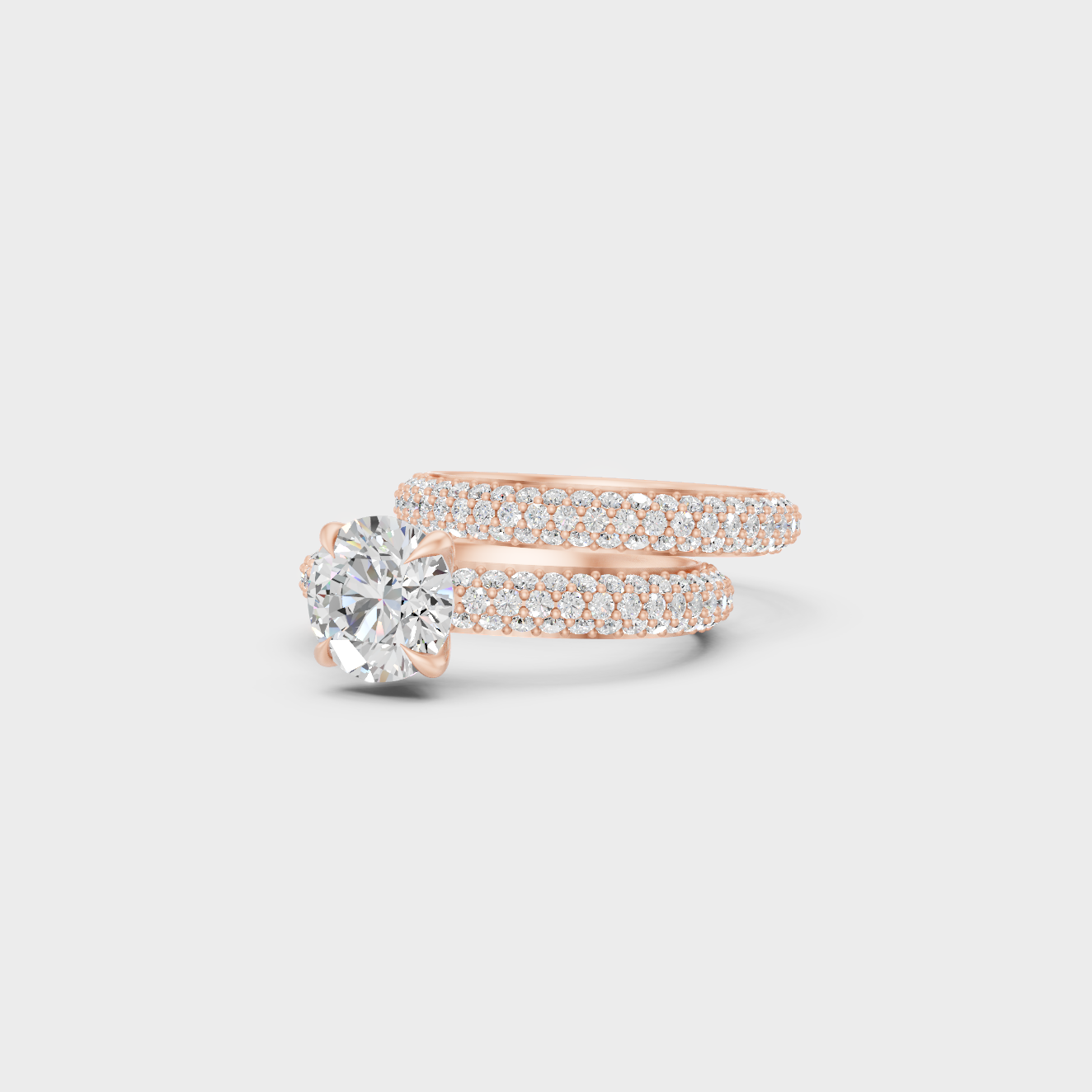 Ethical Lab Grown Solitaire Ring Set In Rose Gold