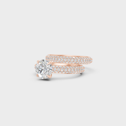 Ethical Lab Grown Solitaire Ring Set In Rose Gold