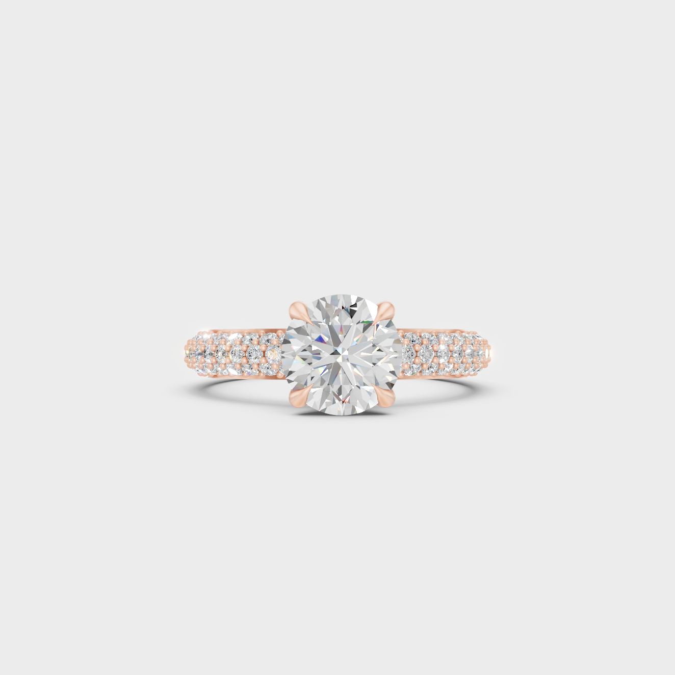 Rose Gold Engagement Ring Set With Ethical Lab Diamonds
