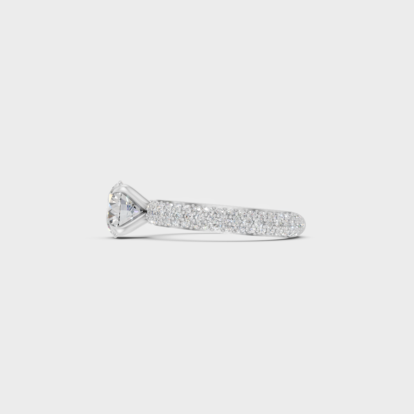 Platinum Fine Jewelry Round Solitaire Ring Set For Women