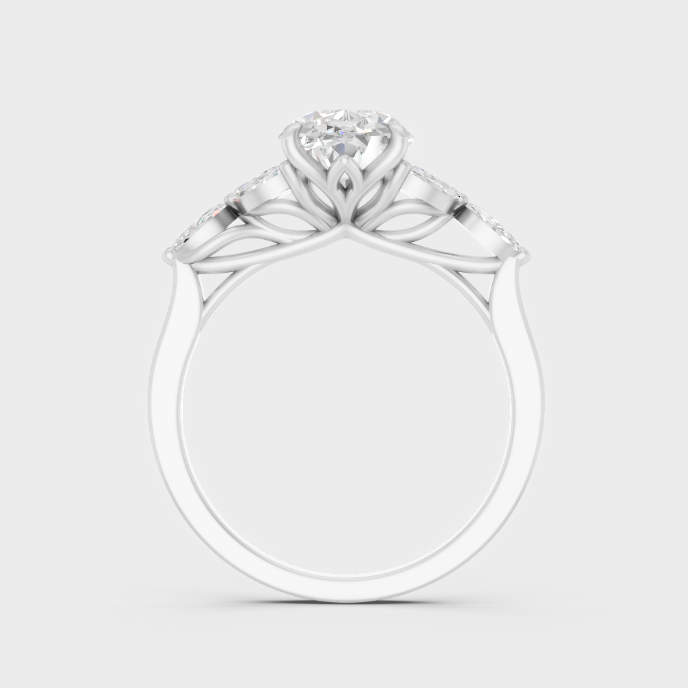 Premium Platinum Oval Diamond Ring Set With Brilliant Sparkle