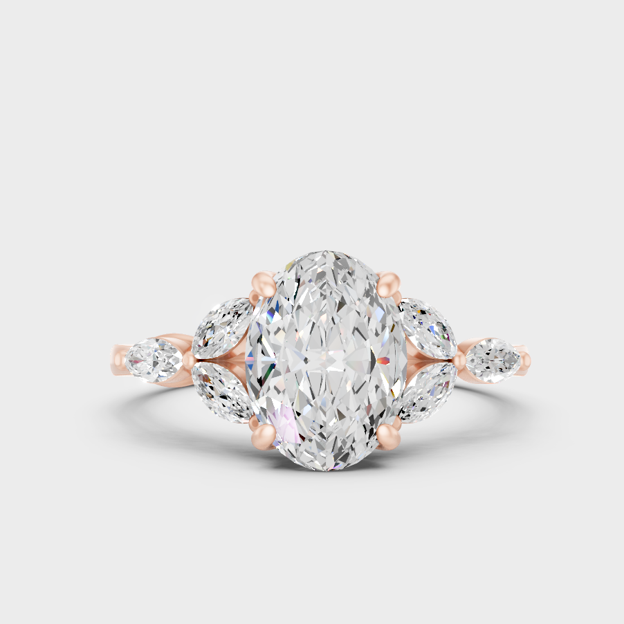 Rose Gold Engagement Ring Set With Ethical Lab Diamonds